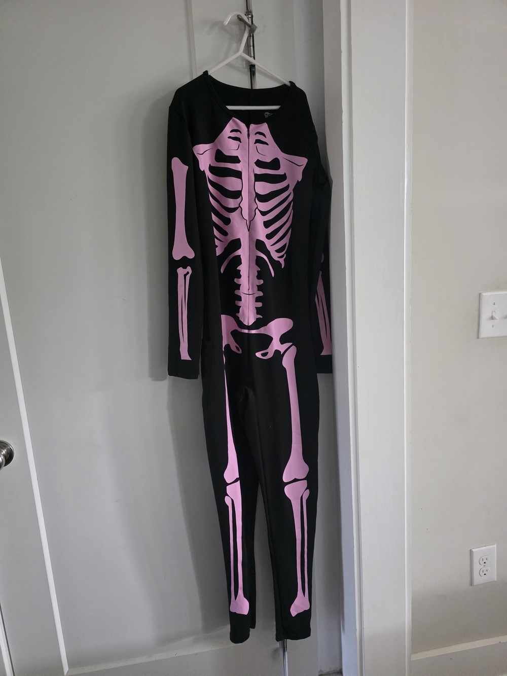 Tipsy Elves Black & Pink Girls Skeleton Costume Jumpsuit